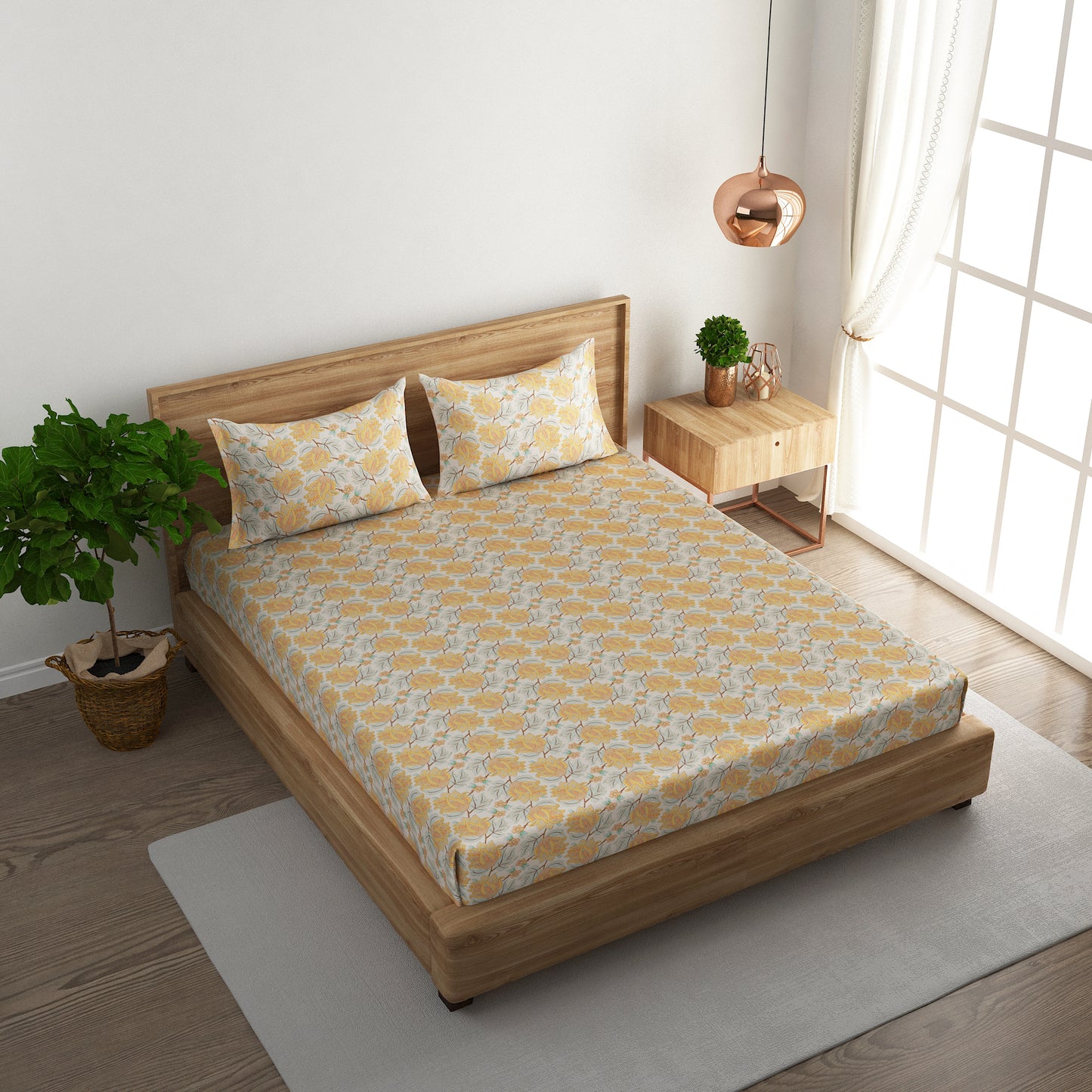 Sunpetal Harmony 100x100 inches Cotton Bedsheet