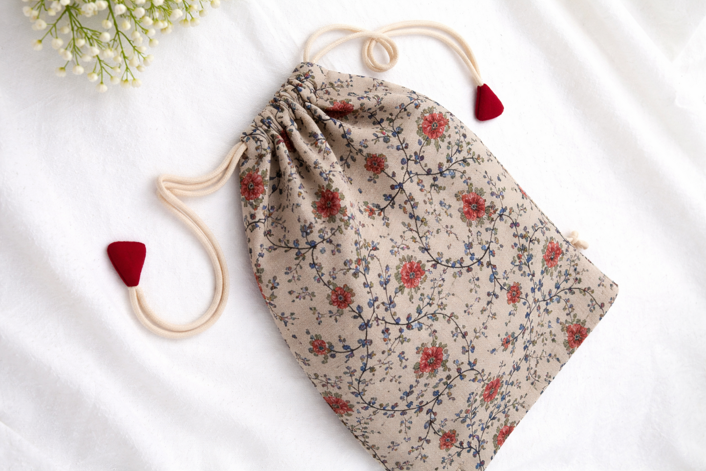 GREY FLORAL SHOE BAG