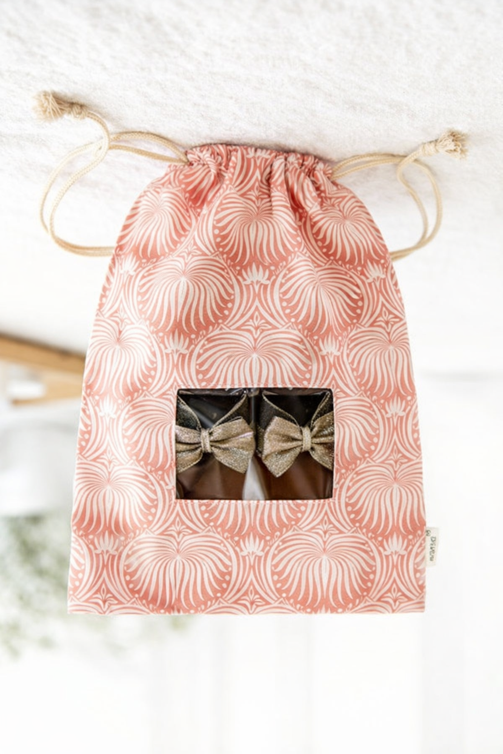 peach jacobin shoe bag