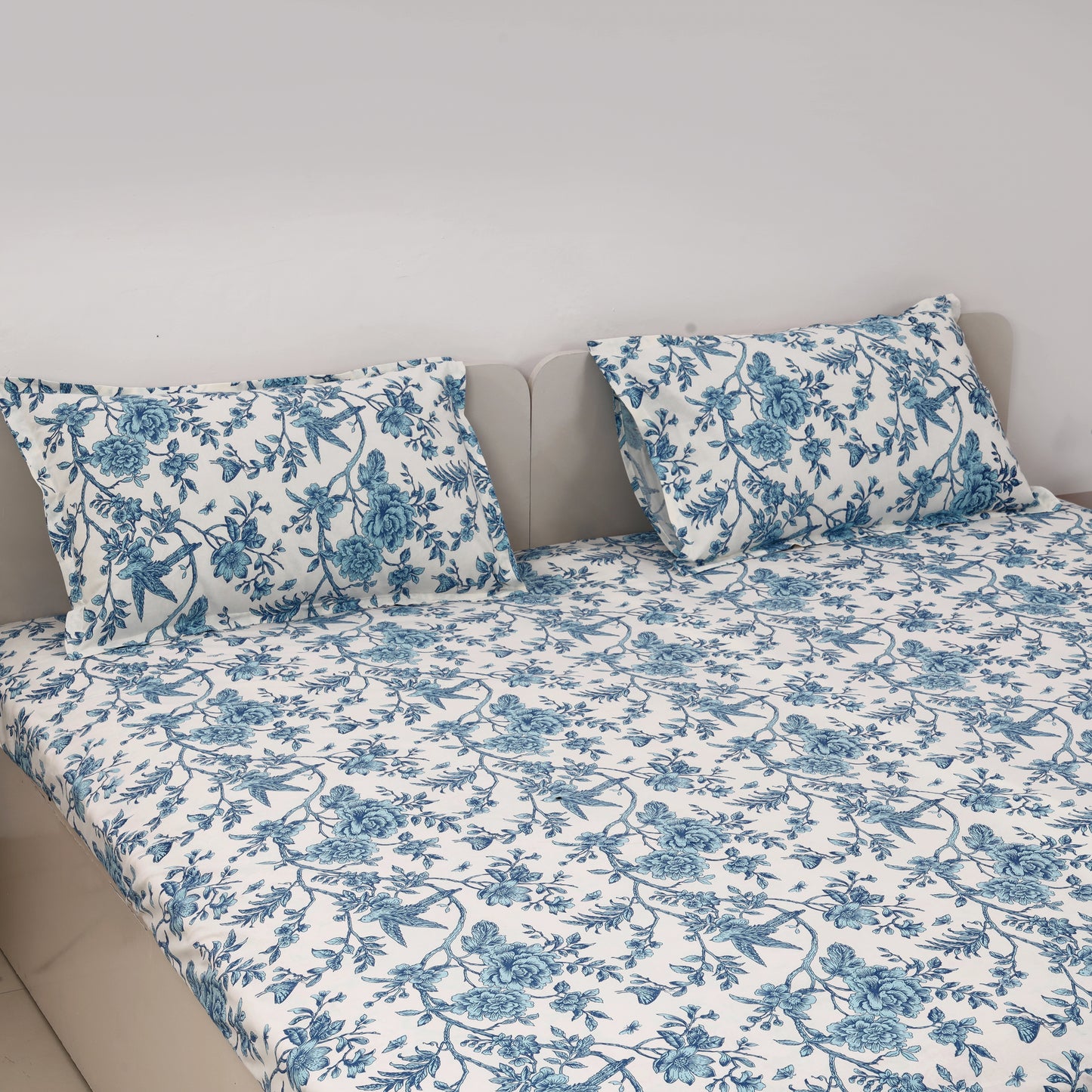 Sky Bloom 100x100 inches Cotton Bedsheet