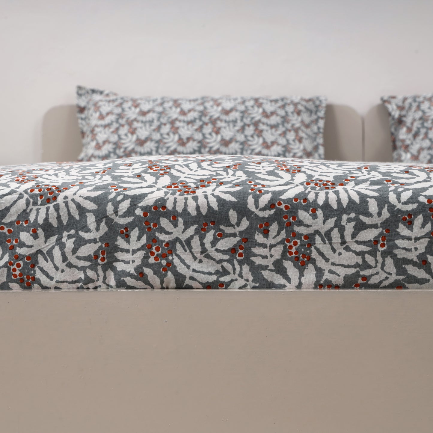 Terracotta Fern 100x100 inches Cotton Bedsheet