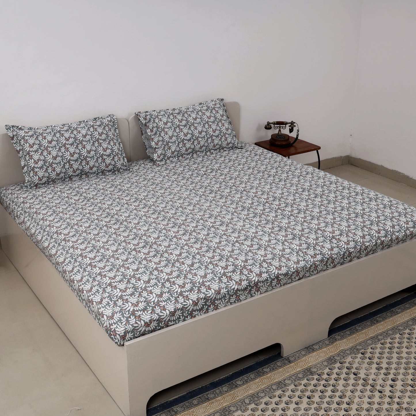 Terracotta Fern 100x100 inches Cotton Bedsheet
