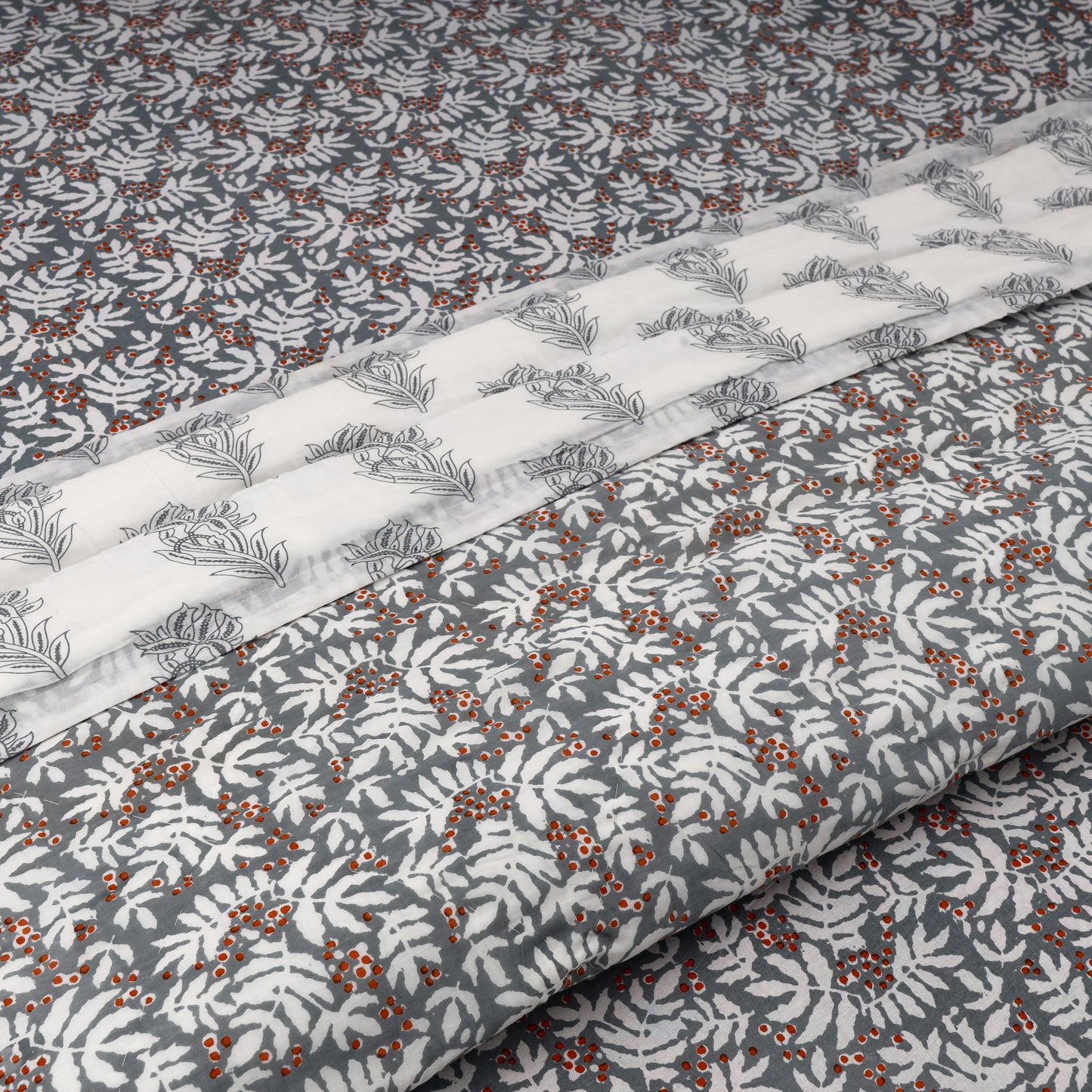 Terracotta Fern 100x100 inches Cotton Bedsheet