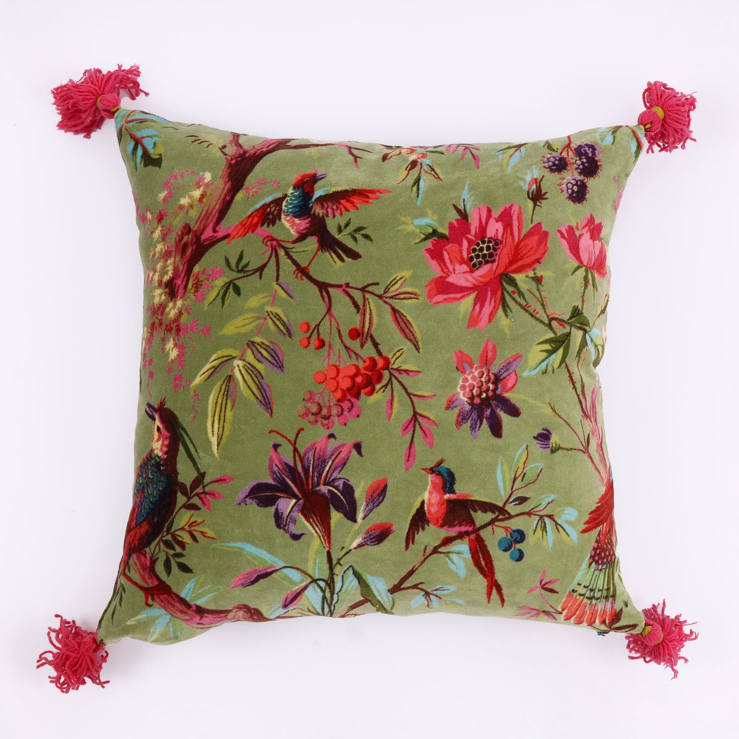 Birds of Paradise Velvet Cushion Cover (Set of 2)