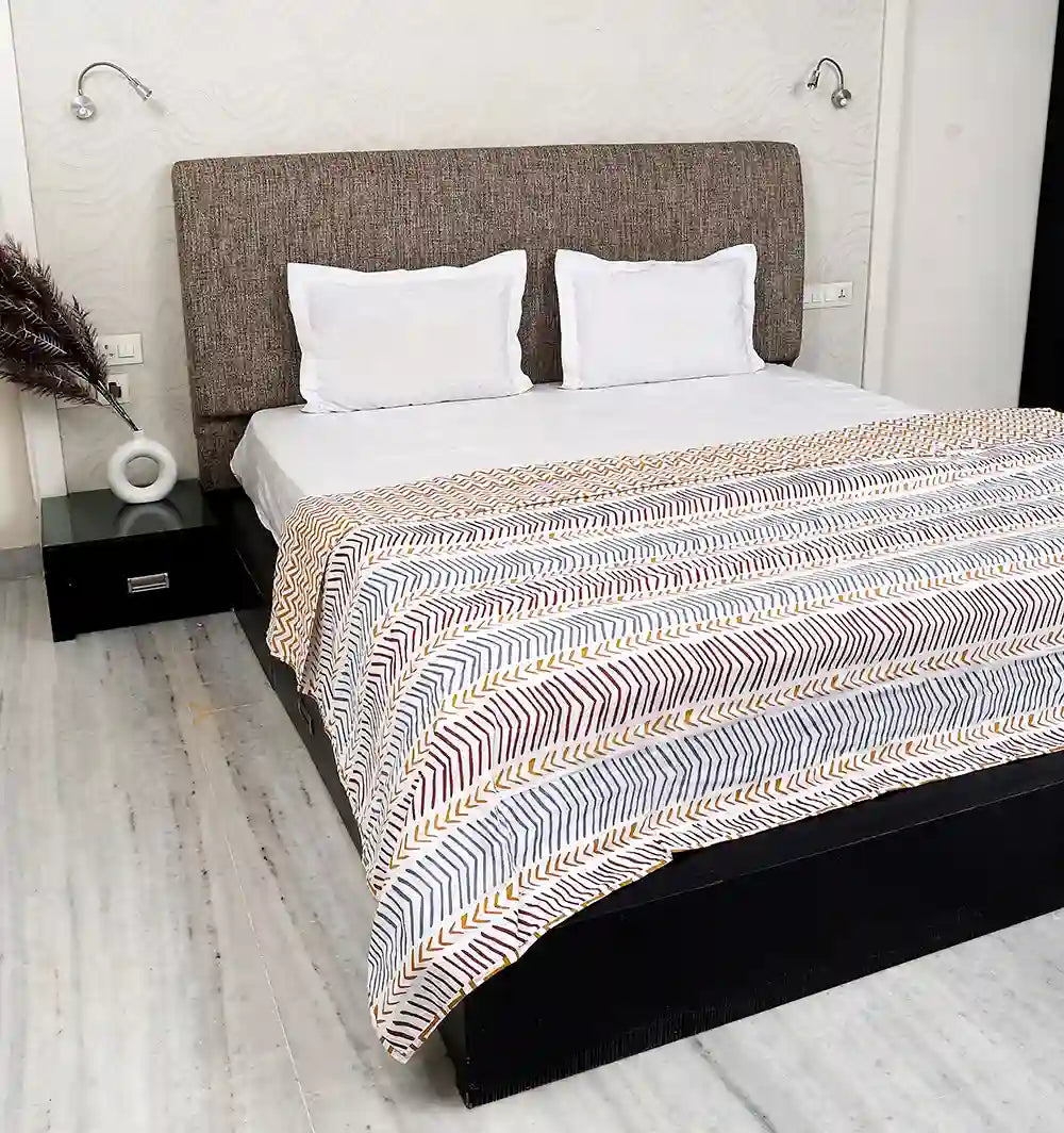 Coastal chevron pure cotton single dohar