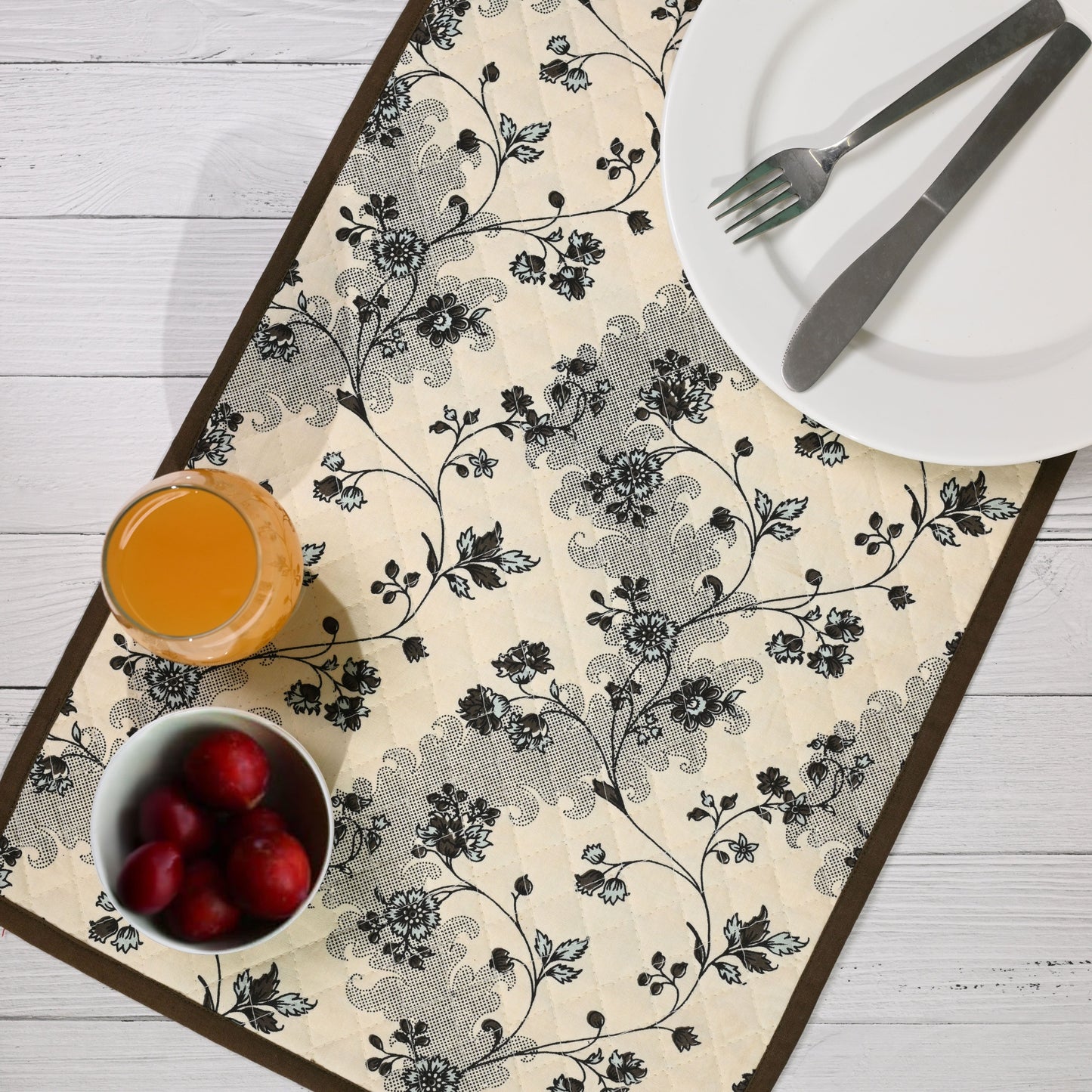 Vintage Quilted Floral Cotton Placemat (set of 4)