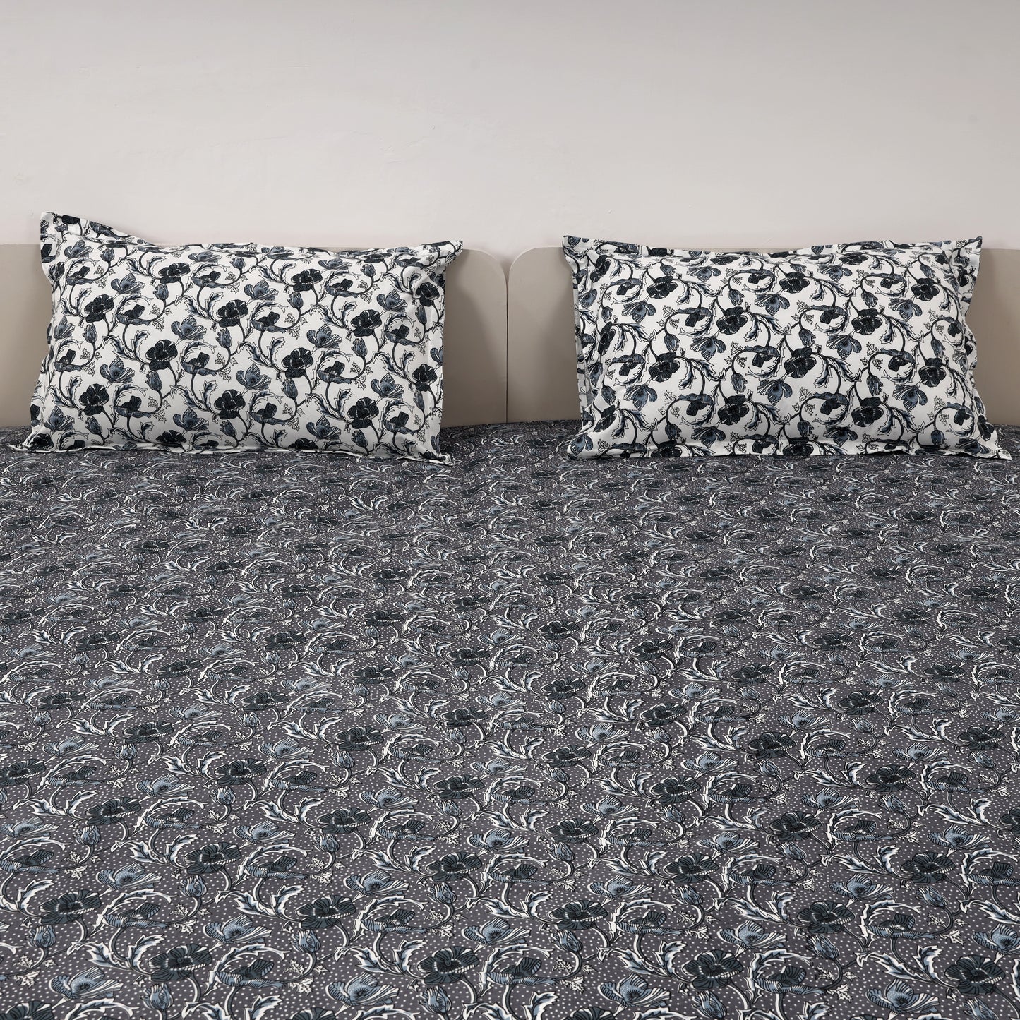 Twilight Bloom 100x100 inches Cotton Bedsheet