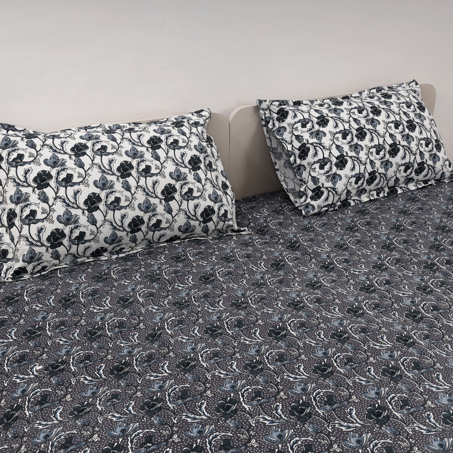 Twilight Bloom 100x100 inches Cotton Bedsheet