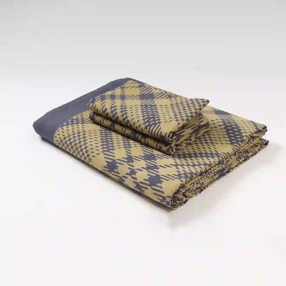 Tartan check 108x108 inches Cotton Bedsheet