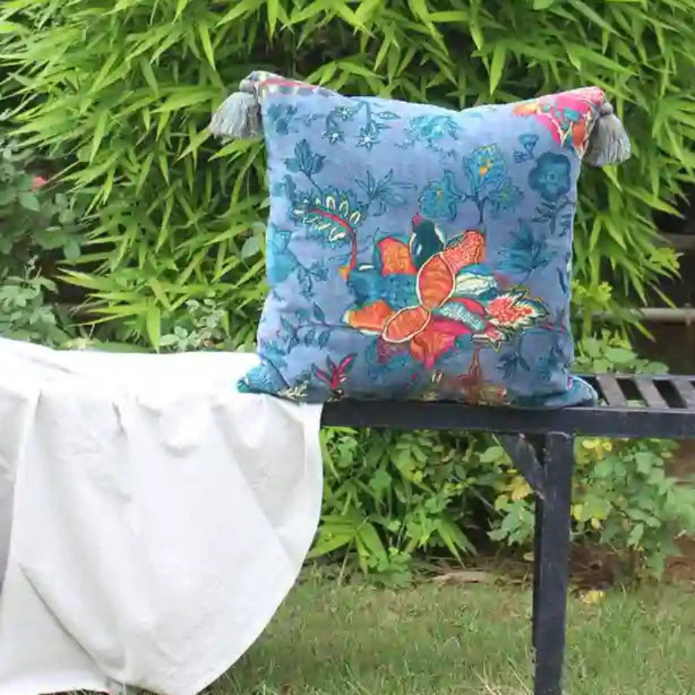 Floral Fantasy Velvet Cushion Cover (set of 2)