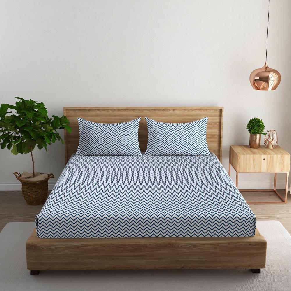 Chevron stripe 108x108 inches Cotton Bedsheet