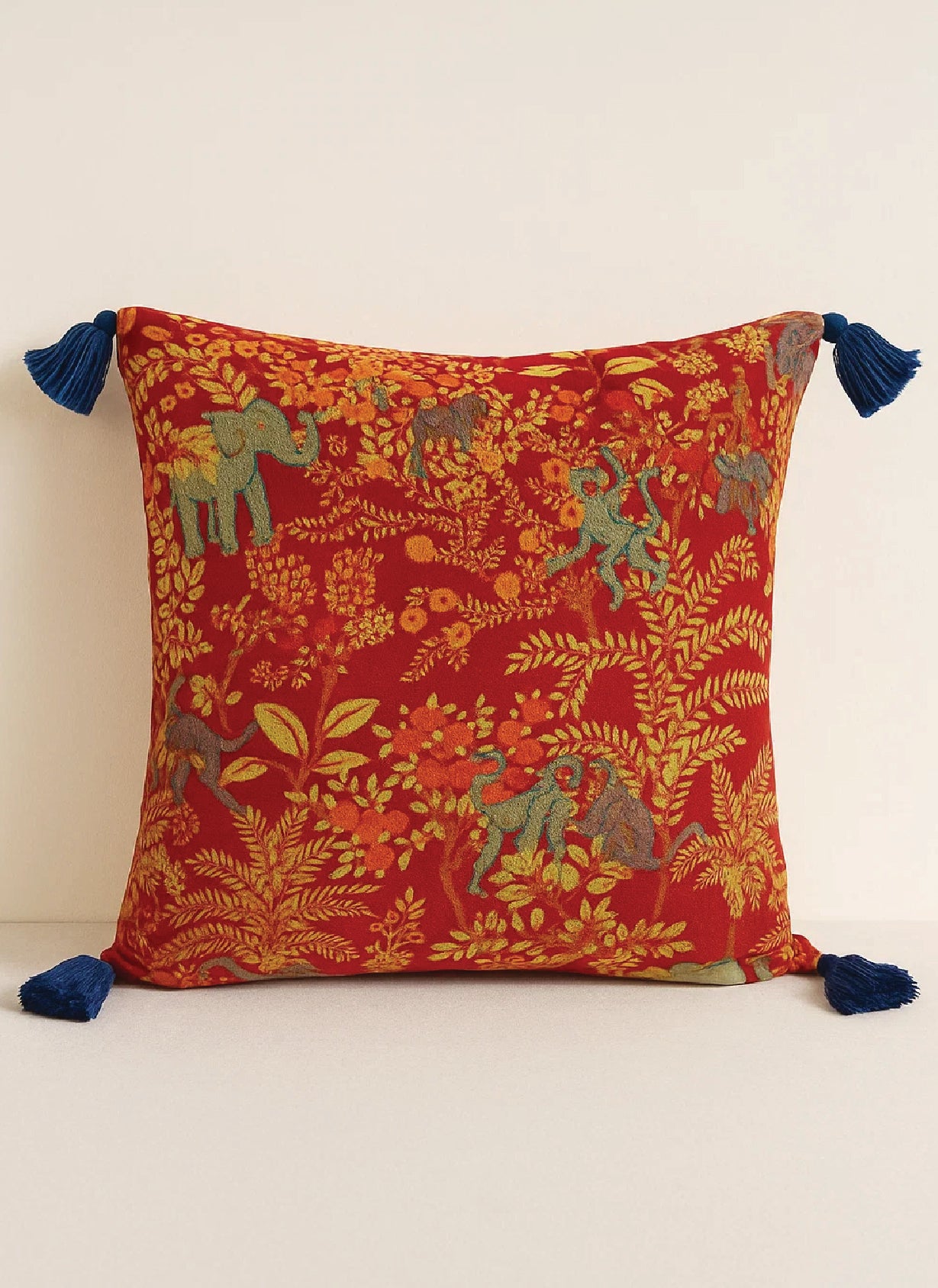 Jungle jamboree velvet cushion cover (Set of 2) (18x18 inch )