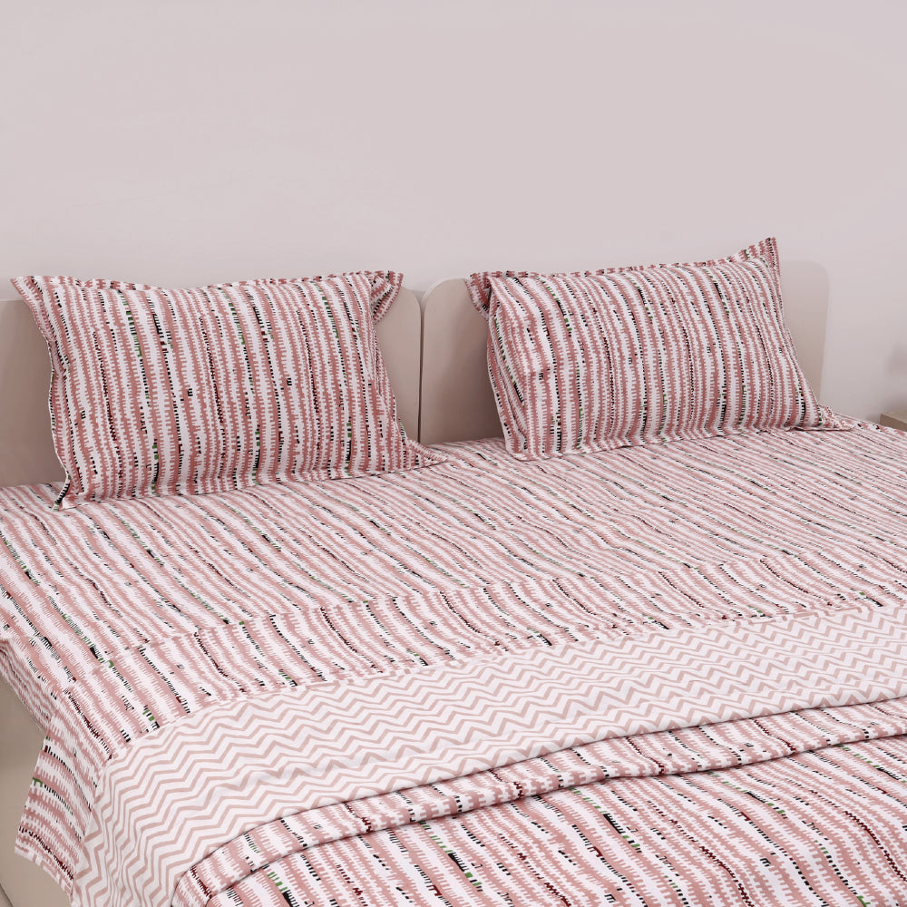Textured stripe 108x108 inches Cotton Bedsheet