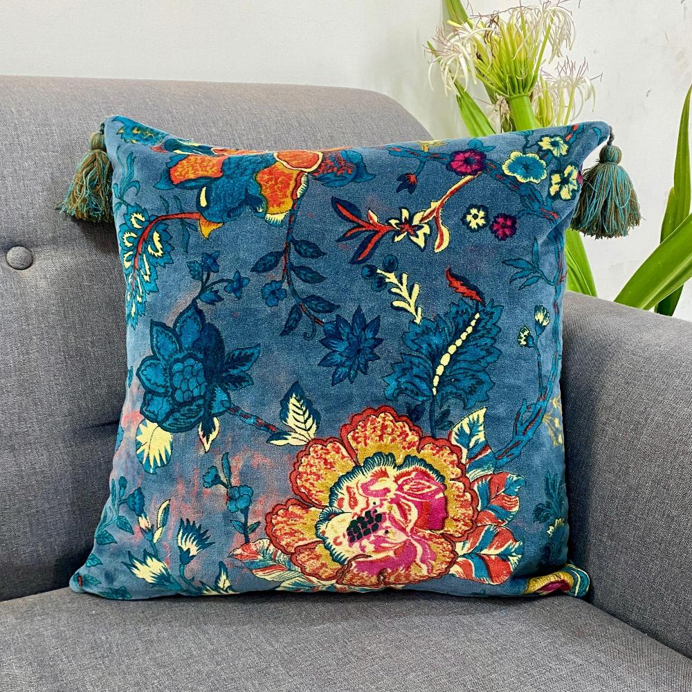 Floral Fantasy Velvet Cushion Cover (set of 2)