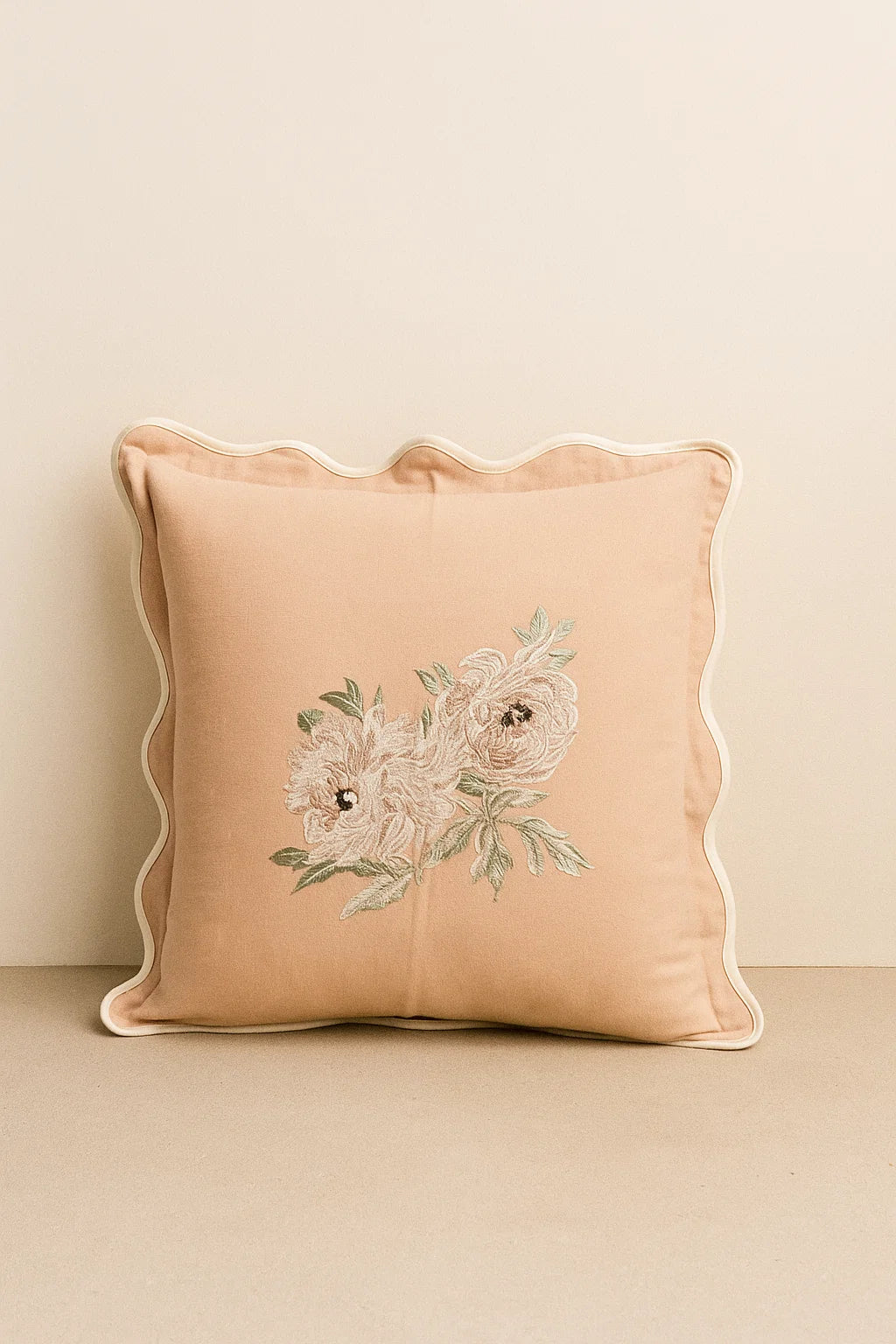 floral embroidery cushion cover (18x18)