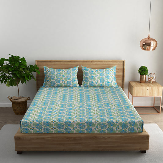 Meadow Bloom 100x100 inches Cotton Bedsheet