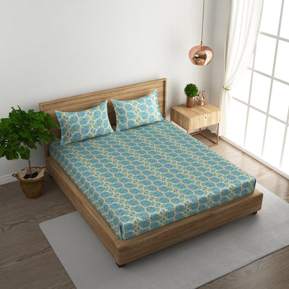 Meadow Bloom 100x100 inches Cotton Bedsheet