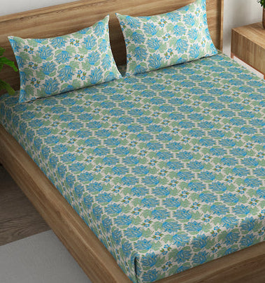 Meadow Bloom 100x100 inches Cotton Bedsheet