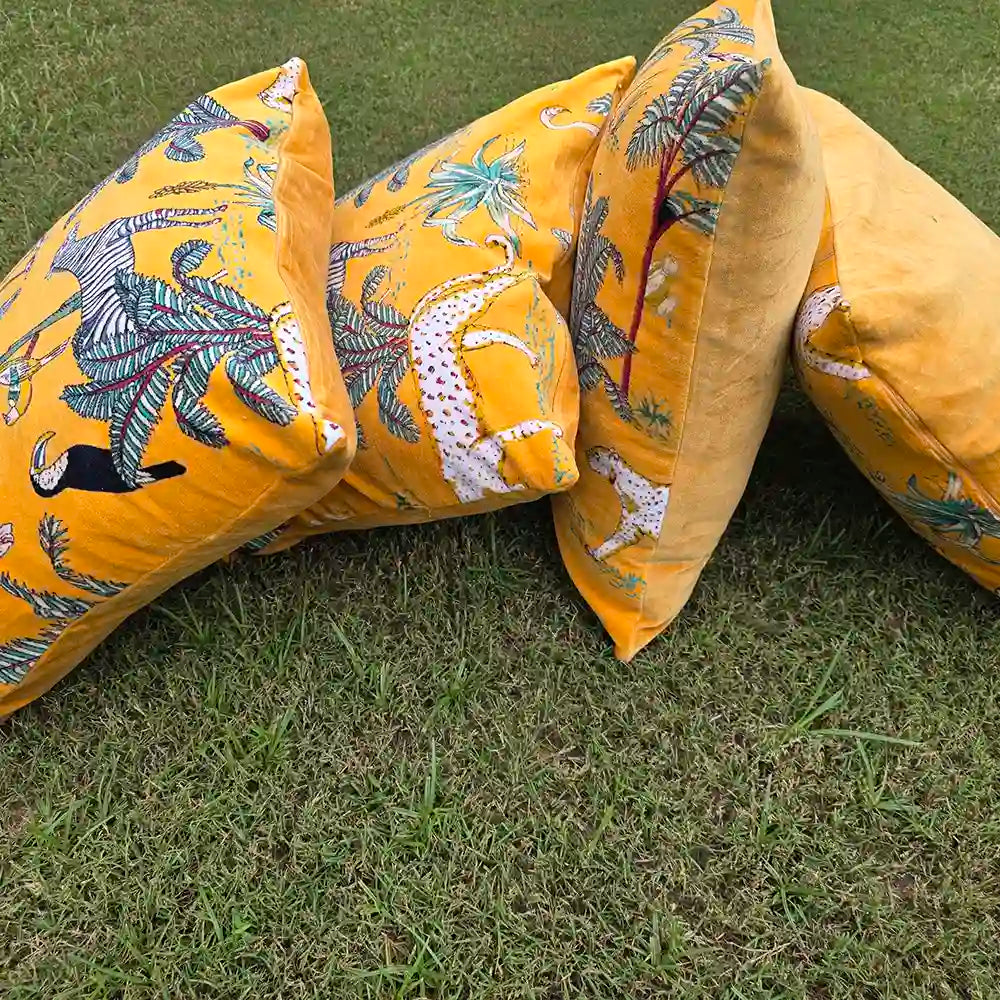 Tropical Safari Velvet Cushion Cover (set of 2)