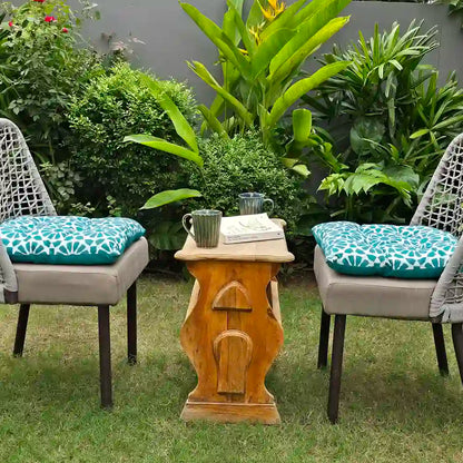 Turquoise Trellis Chair Pad (set of 2)
