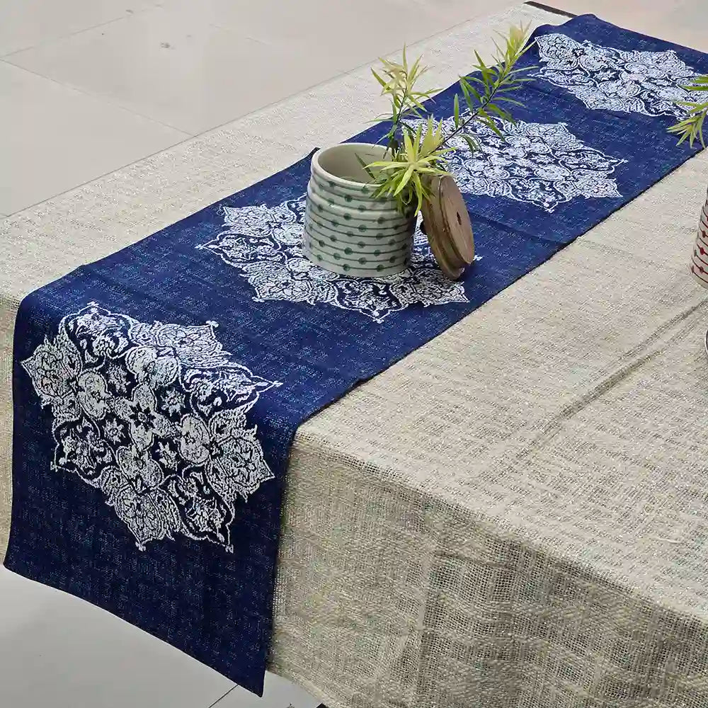 Midnight Mandala Cotton Table Runner (large)