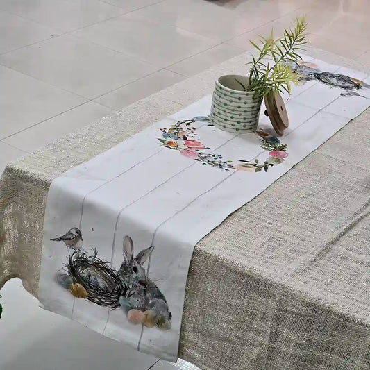 Springtime Bunny Cotton Table Runner (small)