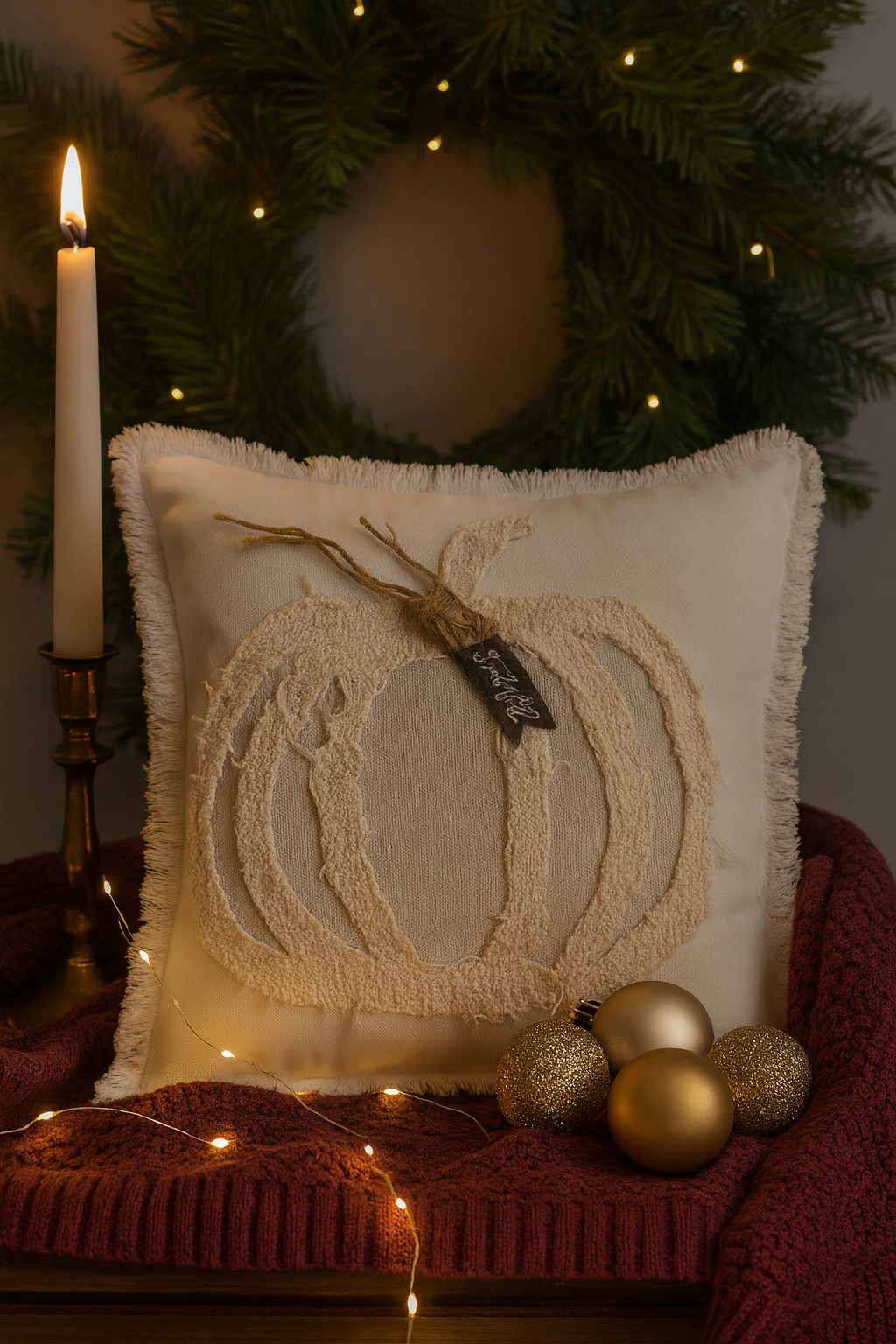 Festive Decor pumpkin Cushion cover (16x16)