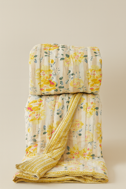 flora yellow quilt (70x90)