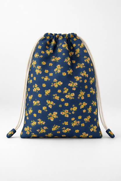 blue floral shoe bag