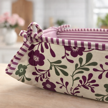 floral stripe basket