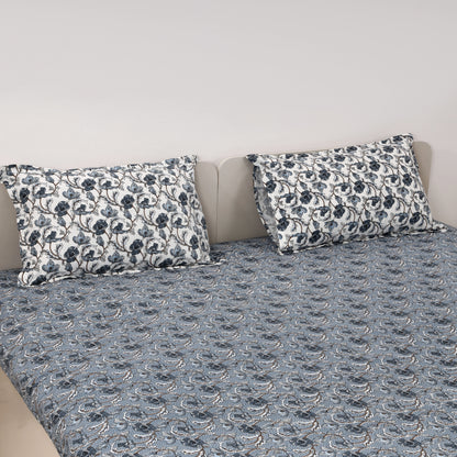 Midnight Blossom 100x100 inches Cotton Bedsheet