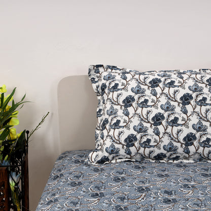 Midnight Blossom 100x100 inches Cotton Bedsheet