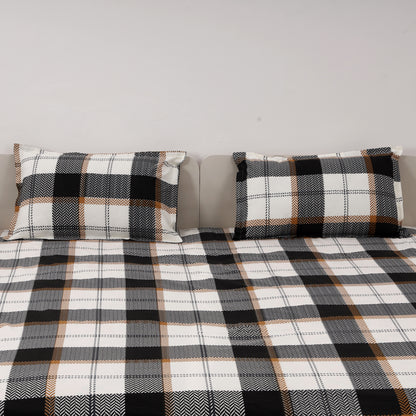 Urban Checks 100x100 inches Cotton Bedsheet