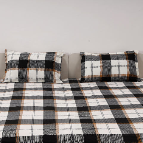Urban Checks 100x100 inches Cotton Bedsheet