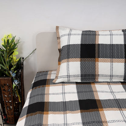 Urban Checks 100x100 inches Cotton Bedsheet