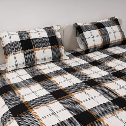 Urban Checks 100x100 inches Cotton Bedsheet