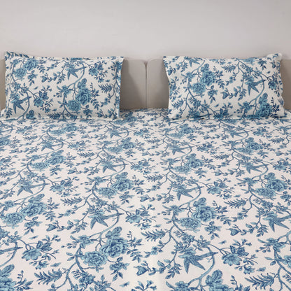 Sky Bloom 100x100 inches Cotton Bedsheet