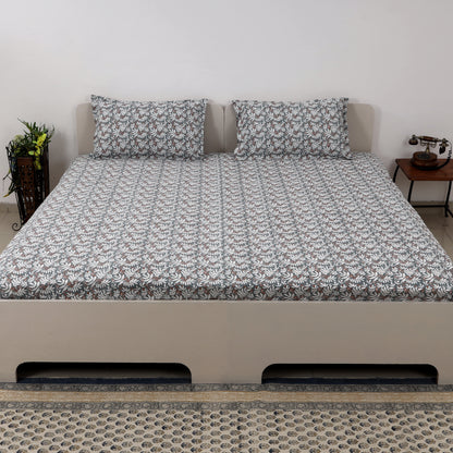 Terracotta Fern 100x100 inches Cotton Bedsheet