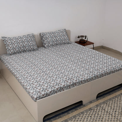 Terracotta Fern 100x100 inches Cotton Bedsheet