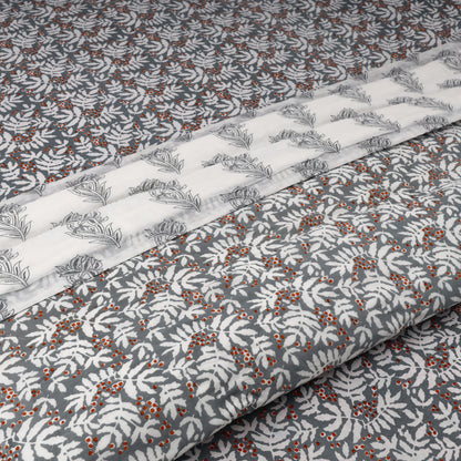 Terracotta Fern 100x100 inches Cotton Bedsheet