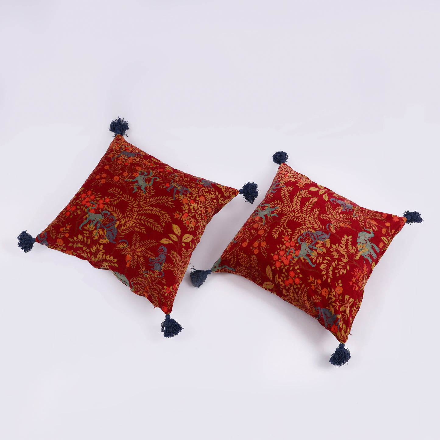 Jungle jamboree velvet cushion cover (Set of 2)