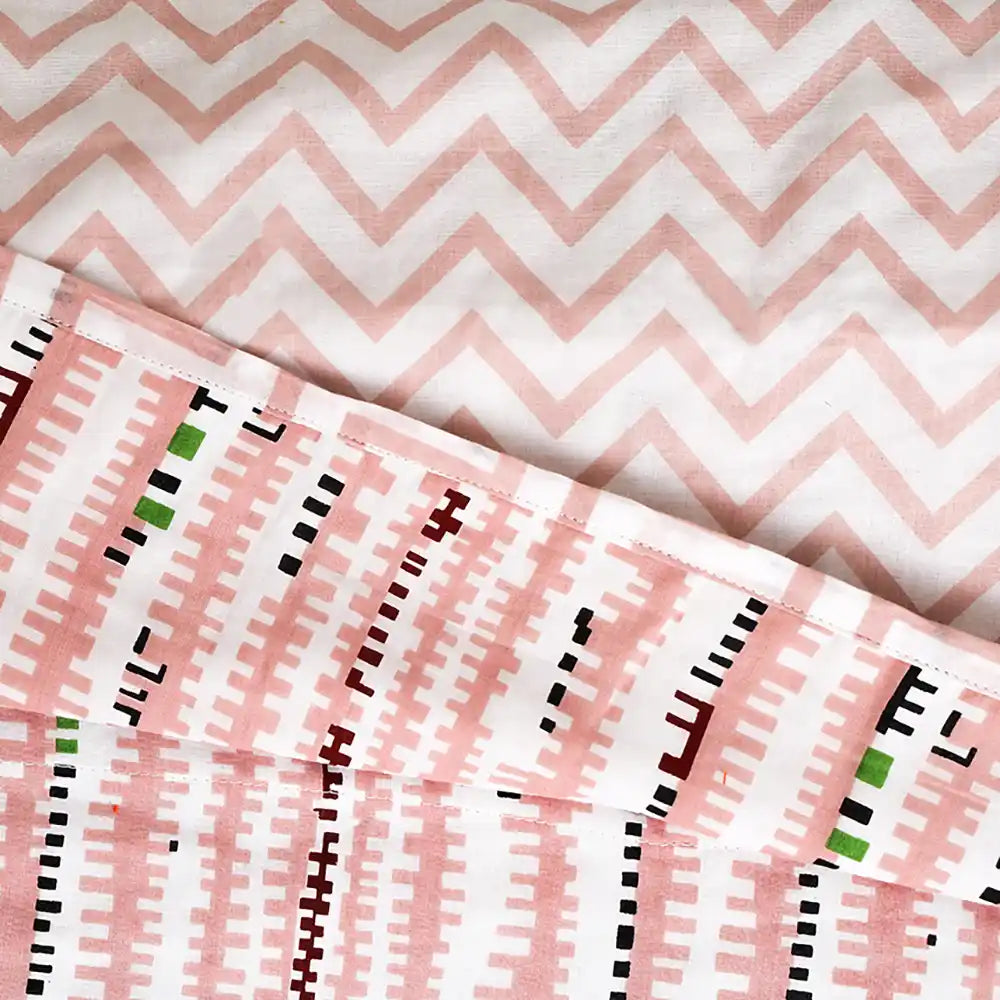 Pink chevron pure cotton double dohar