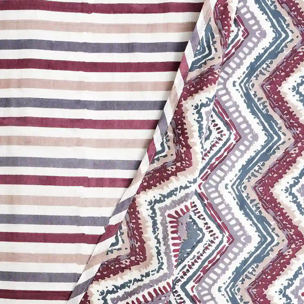 Bohemian zigzag pure cotton double dohar