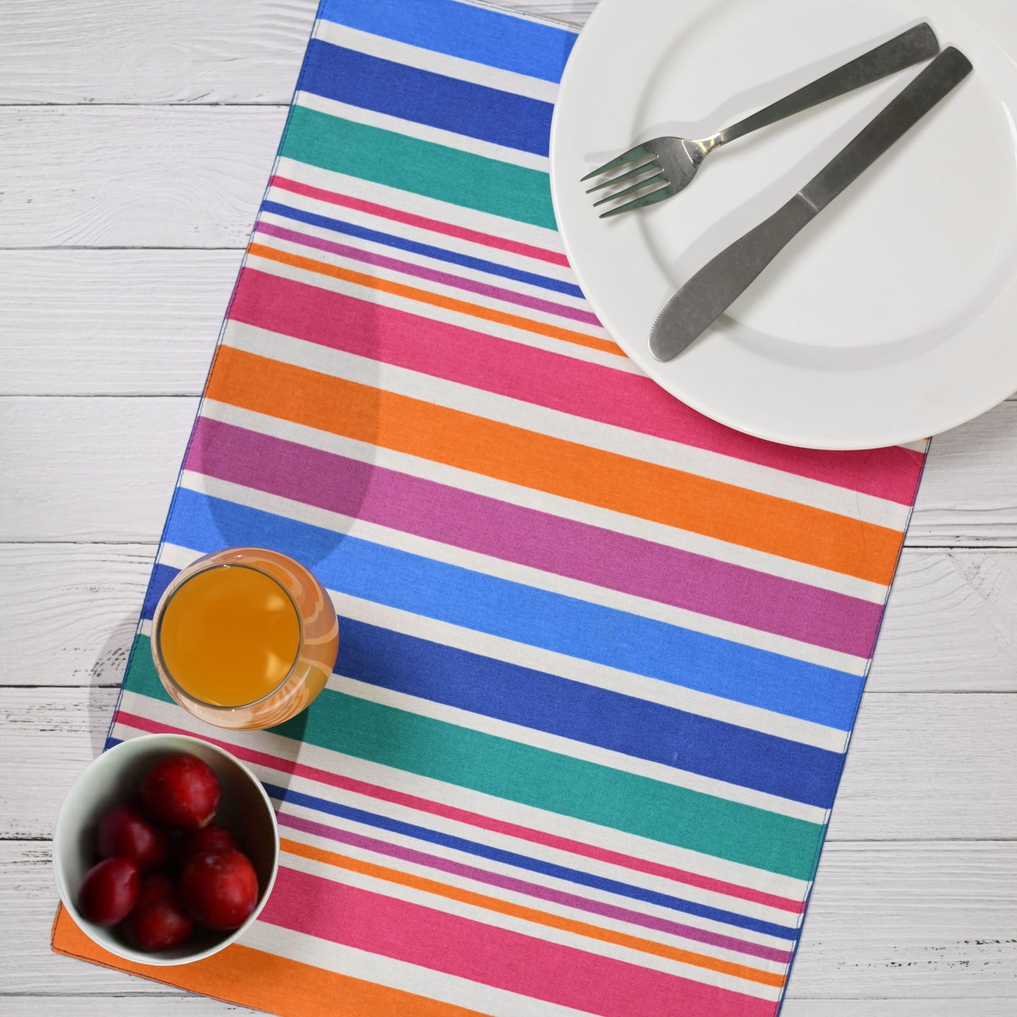 Rainbow Stripes Cotton Placemat (set of 6)