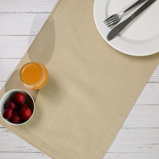 Timeless Beige Cotton Table Placemats (Set of 6)