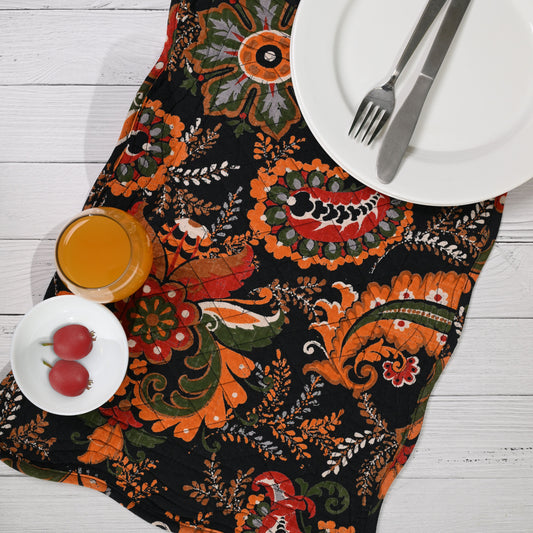 Wavy Quilted Floral Cotton Placemat (set of 6)