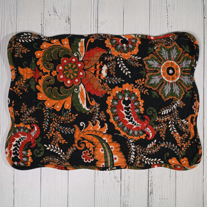 Wavy Quilted Floral Cotton Placemat (set of 6)