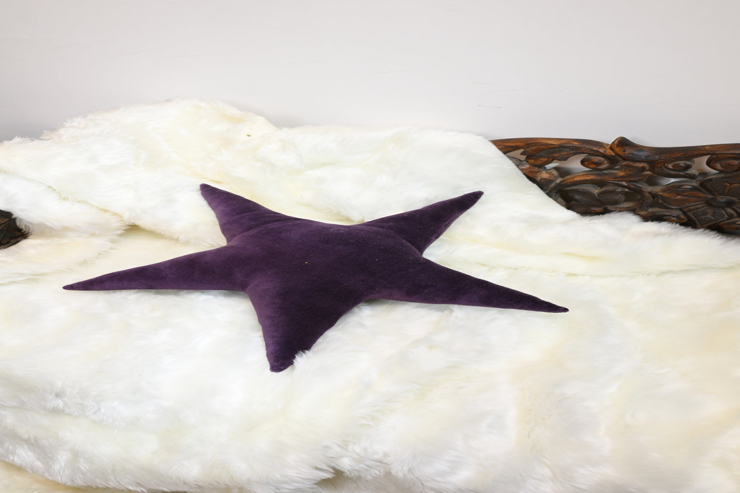 purple velvet shape cushion ( star,cloud)