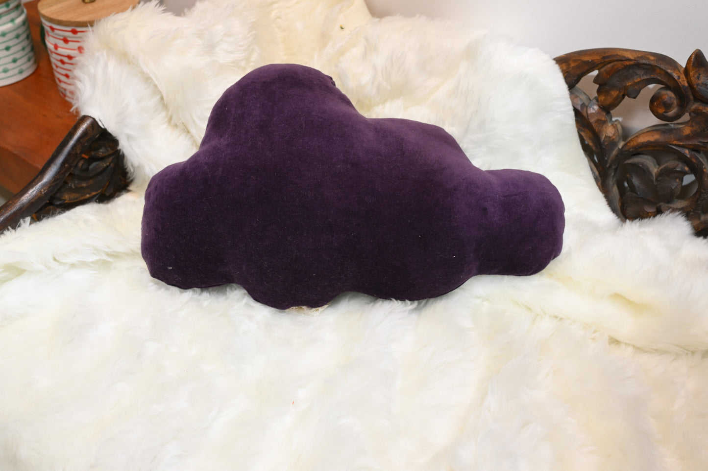 purple velvet shape cushion ( star,cloud)