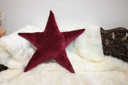 MAROON VELVET SHAPE CUSHIONS (STAR, CLOUD)